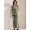 INSPIRE CHIC Women's Summer 2 Piece Outfits Cap Sleeve Tie Waist with Pockets Casual Wide Leg Pant Sets - 2 of 4