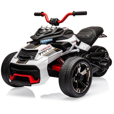 12V 3 Wheeler Kids Electric Ride on Truck & ATV Motorcycle, 2x55W Motor, 7MPH, 2 Speeds, LED Lights, Music
