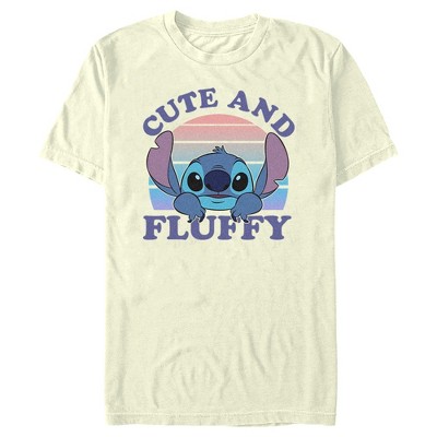 Men's Lilo & Stitch Cute And Fluffy T-shirt - Beige - Medium : Target