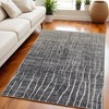 Ivory Gray and Black Abstract Power Loom Area Rug - 2 of 4