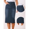 INSPIRE CHIC Women's Casual High Waist Stretchy Midi Jean Skirt - 2 of 4