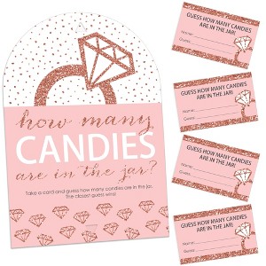 Big Dot of Happiness Bride Squad - How Many Candies Rose Gold Bridal Shower or Bachelorette Party Game - 1 Stand and 40 Cards - Candy Guessing Game - 1 of 4