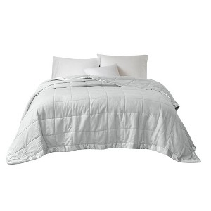 Gracie Mills Lucile Textured Oversized Down Alternative Blanket with Satin Trim - 1 of 4