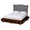 Baxton Studio Queen Kalare Fabric and Wood Platform Storage Bed: Upholstered Headboard, 4 Drawers - 3 of 4