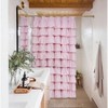 Pink Ruffle Shower Curtain Farmhouse Rustic Fabric Cloth Shower Curtains for Bathroom, 72" x 72" - 3 of 4