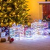 Tangkula 3 Pieces Christmas Lighted Gift Boxes 90 LED Light up Present Boxes w/ Bows - 3 of 4