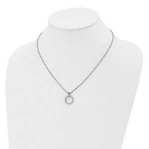 Chisel Stainless Steel Polished Cubic Zirconia Open Circle Pendant on an 18" Box Chain Necklace - 1 of 4