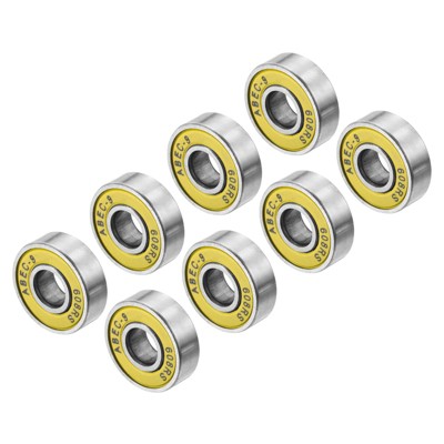 Unique Bargains Skates Scooters 608RS Deep Groove Ball Skateboard Bearings 8 Pcs 0.87"