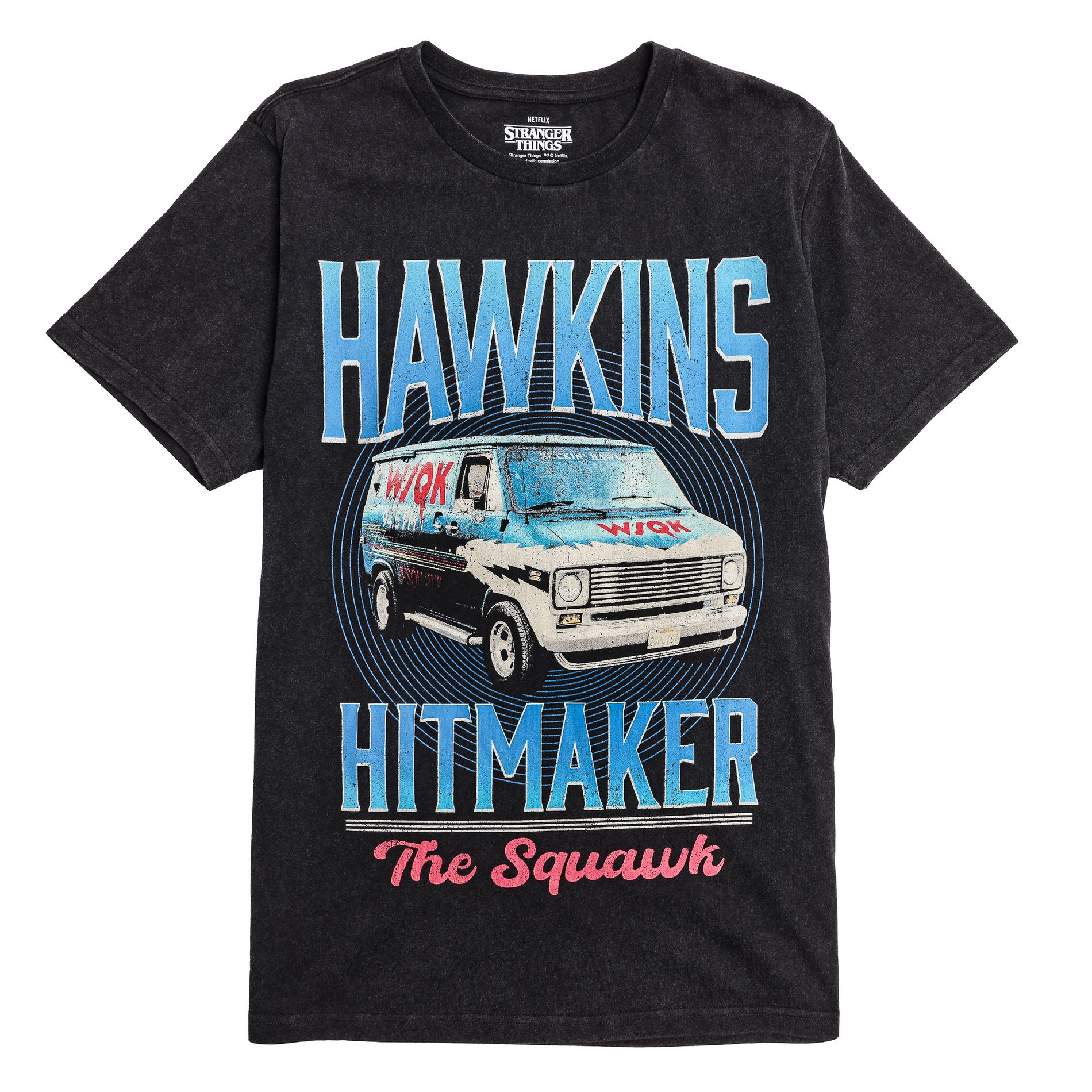 Stranger Things 5 Hawkins Hitmaker Van Radio Station Men's Crew Neck Short Sleeve Tee