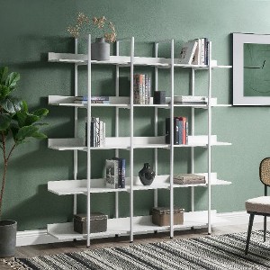 NicBex Vintage 5-Tier Bookshelf, Industrial Open Shelf Bookcase, Metal Frame Storage Bookshelf with Anti-Fall Design, Home Office Open Bookshelf - 1 of 4