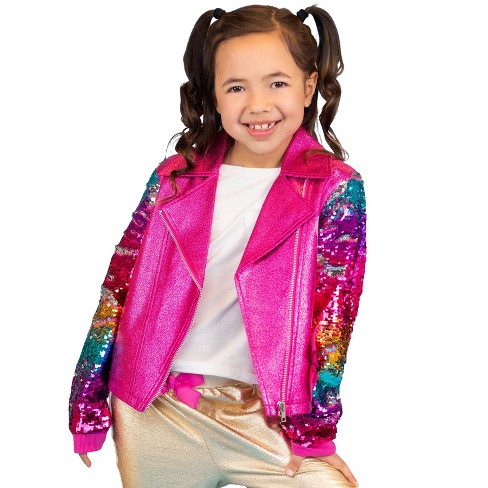 Jojo Siwa Jojo Unicorn Big Girls Sequin Zip Up Jacket Hot Pink 18-20 :  Target
