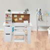 Kids Study Table with Chair,  Whiting Desk Set for Kids, Student Reading Desk with Bookshelf, Board Cabinets for Boys Girls, Kids Activity Table - 2 of 4