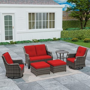 UPTIOT 6-Piece Outdoor Patio Conversation Set - 1 of 4