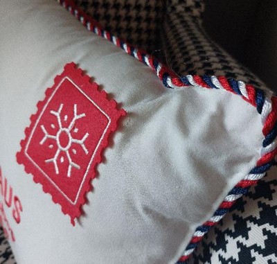 New Target Wondershop Christmas Santa Clause Throw Pillow..Embroidered