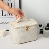 Makeup Bag, Portable Cosmetic Bag, Large Capacity Travel Makeup Case Organizer, Women's Toiletry Bag for Girls Traveling With Handle and Divider - 2 of 4