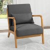 NicBex Linen Accent Chair,Upholstered Living Room Chairs with High Backrest,Mid-Century Modern Armchair,Accent Chairs for Living Room - 2 of 4