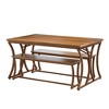 Resenkos End Table,Dining Table, Living Room Table,4-Piece 51-Inch Dining Table Set with 2 Benches & Table Runner,Brown - 3 of 4
