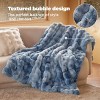 Fluffy Faux Fur Throw Blanket Fuzzy Soft Bubble Blanket for Couch Bed Sofa Chair Faux Fur Decor Gifts for Home Bedroom Living Room Thick Warm Furry Co - 3 of 4