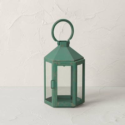 Photo 1 of *SEE NOTES* Iron/Glass Outdoor Lantern Candle Holder Green - Opalhouse™ designed with Jungalow™