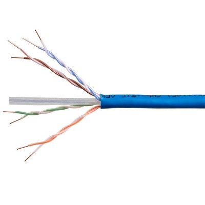 Monoprice  Cat6A Ethernet Bulk Cable - 1000 feet - Blue | Solid, 550Mhz, UTP, CMP, Plenum, Pure Bare Copper Wire, 10G, 23AWG - Entegrade Series