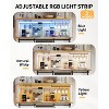 55'' Coffee Bar Cabinet, Sliding Barn Door Buffet Cabinet, 2-Tier Wine Rack,  Power Outlet, LED Light - 4 of 4