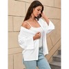Clearlove Lightweight Cardigans for Women Batwing Long Sleeve Drape Open Front Casual Loose Cardigan Sweaters - 3 of 4