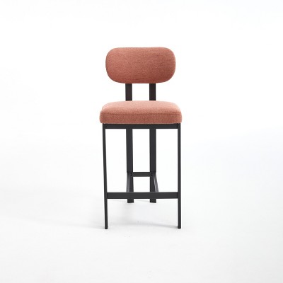Lirago 26" Modern Orange Upholstered Counter Height Bar Stools(Set of 2)