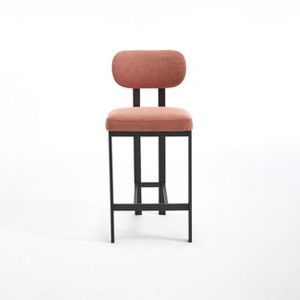 Lirago 26" Modern Orange Upholstered Counter Height Bar Stools(Set of 2) - 1 of 4
