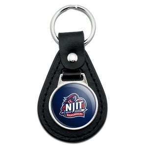 New Jersey Institute of Technology Primary Logo Black Leather Keychain - 1 of 4