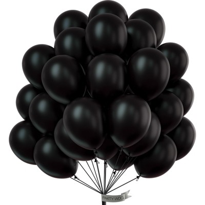 PartyWoo Balloons Black Matte 12 Inch 50 pcs
