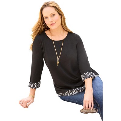 Catherines Women's Plus Size Impossibly Soft Duet Tunic