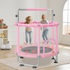 VEVOR 55" Kids Trampoline, 4.6FT Indoor Outdoor Trampoline with Safety Enclosure Net and Basketball Hoop, Toys for 3+ Years Children, Pink - 2 of 4