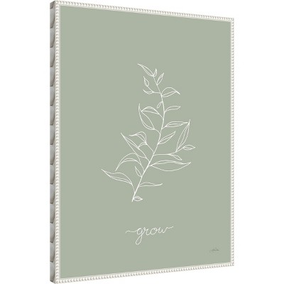 Sylvie Beaded White Framed Botanical Canvas Wall Art