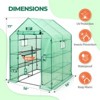 EAGLE PEAK Walk-in Greenhouse  2 Tiers 8 Shelves with Roll-up Zipper Door and 2 Side Mesh Windows, Portable Gardening Plant House, Green - 3 of 4