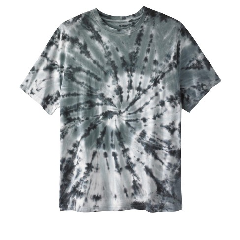 Kingsize Men's Big & Tall Lightweight Tie-dye Crewneck Tee - 8xl, Grey ...