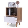 Gulches Set of 2 Mid Century Bedside Tables, Nightstand with Drawer & Shelf Storage, Side Accent Table for Living Room Bedroom - 3 of 4