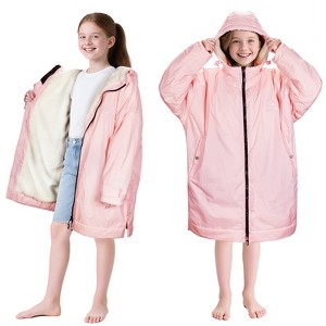 Catalonia Swim Parka for Kids Teens, Lightweight Waterproof Windproof Swim Jacket, Fleece-Lined Warm Changing Coat for Swim Lessons, Beach - 1 of 4