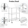 Storage Cart Rolling, Heavy Duty 3-Tier Adjustable Wire Rack Shelving Unit w/Wheels & Handle for Laundry Garage Bathroom - 2 of 4