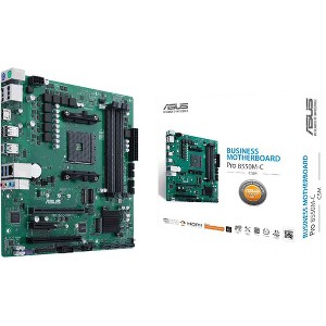 Asus PRO B550M-C/CSM Desktop Motherboard - AMD B550 Chipset - Socket AM4 - Micro ATX - 128 GB DDR4 SDRAM Maximum RAM - DIMM, UDIMM - 4 x Memory Slots - 1 of 4
