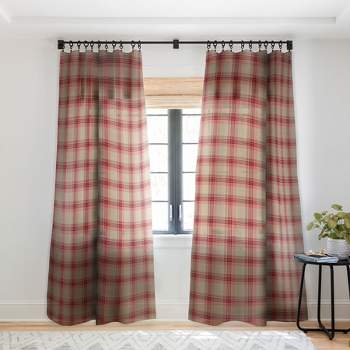 Sheer curtains Red plaid pattern vector background