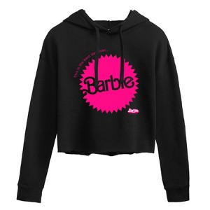 Women's - Barbie - Mattel Barbie Burst Cropped Graphic Hoodie - 1 of 3