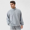 Anna-Kaci Active Men's Oversized Quarter Zip Pullover with Drop Shoulders and Ribbed Cuffs for Relaxed Casual Styling - 3 of 4