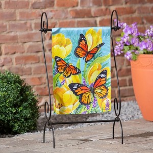 Evergreen Tulip and Butterfly Garden Suede Flag 12.5 x 18 Inches Indoor Outdoor Decor - 1 of 4