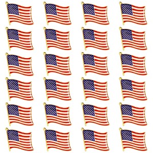 Juvale 24 Pack USA American Flag Lapel Pins, Patriotic US Flag Pins for July 4th, National Day, Celebrations, Decorations - 1 of 4
