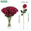 Unique Bargains Plastic Durable Realistic Bendable Artificial Roses Flowers with Long Stem 20 In 20 Pcs - 3 of 4