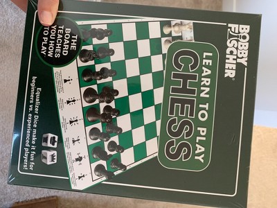Bobby Fischer® Learn to Play Chess Set Board Game, Easy to Understand - How  to Play Chess Book, 34 Plastic Staunton Chess Pieces, Folding Illustrated