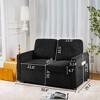 SKRAN Retractable 3 Seater Sofa, Easy To Assemble, Suitable For Living Rooms, Apartments And Flexible Sofas For Small Spaces, Black Corduroy - 4 of 4