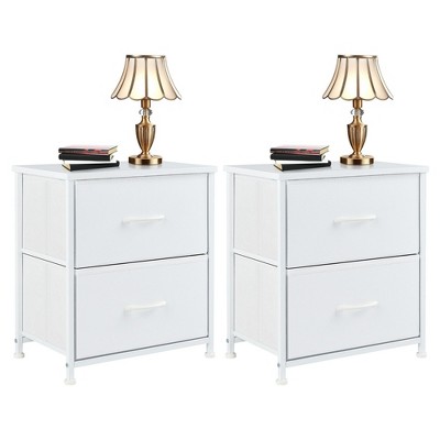 FURNIinspire Vanity Tables Versatile 2 Pack Dresser Chest of Drawers, for Efficient Storage in Bedrooms and Living Areas, White, 17.7"*11.8"*20"