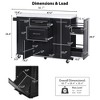 50.7" Kitchen Island with Tilt Trash Can & Pull-Out Organizer, Rolling Cart with Drop Leaf, 2 Drawers & 5 Wheels - ModernLuxe - 4 of 4