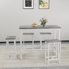 5-Piece Dining Set with Four Bar Stools, Metal Frame and MDF Board - 2 of 4